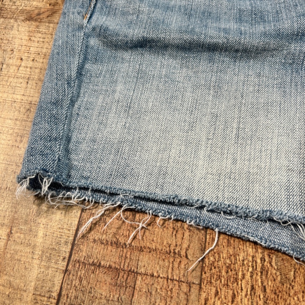 American Eagle Blue Crochet Lace Trim Distressed Denim Cut Off Jean Shorts 10 - Picture 2 of 8